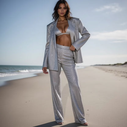Shiny 3 Piece Party Suit