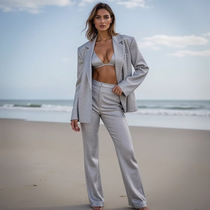 Shiny 3 Piece Party Suit